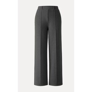 OGL Women Large Charcoal Straight Leg Trousers High Waisted Pull On Pants